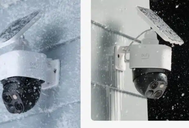 caméras de surveillance sous la neige